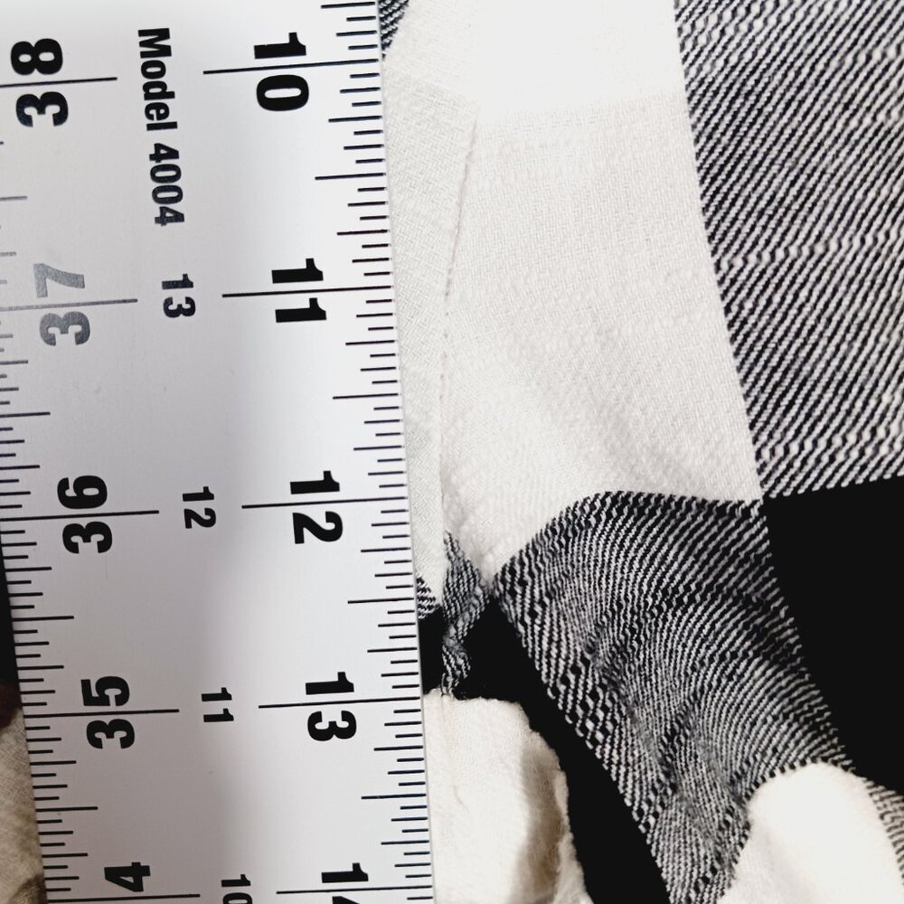Free People, MED Clear Skies Checkered Plaid Woven Pants, Black & White Cropped - Picture 12 of 15